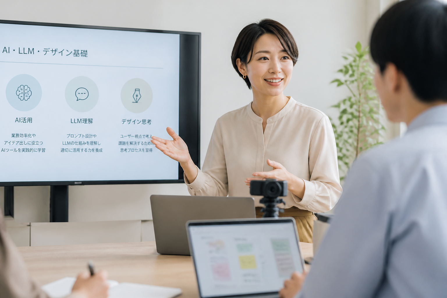 TATA スクールの講師とオンライン講座のイメージ